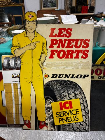Panneau publicitaire « Dunlop », les pneus fort. 120 x 80 cm