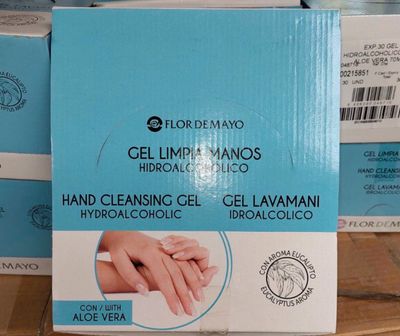 boxes of hand cleaning gels on a shelf in a store
