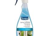 a spray bottle with a white spray and blue spray on it