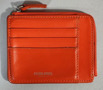 ATELIER AUGUSTE Portefeuille en cuir orange