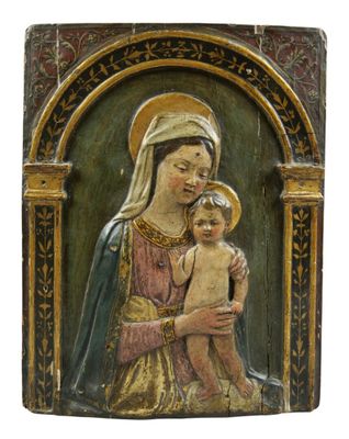 une image d'une peinture représentant une femme tenant un bébé