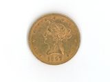 une pièce d'or ornée d'une tête de femme