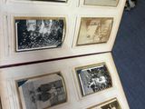 several old black and white photos of people in a room