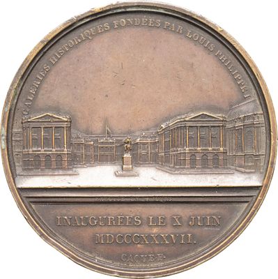 une image représentant une médaille de bronze avec, en arrière-plan, la photo d'un bâtiment