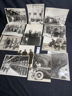several old black and white photos of men and women in military uniforms
