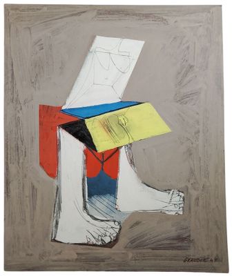an image of a painting of a person holding a piece of paper