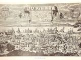 an old picture of a map of a town in the middle of the day