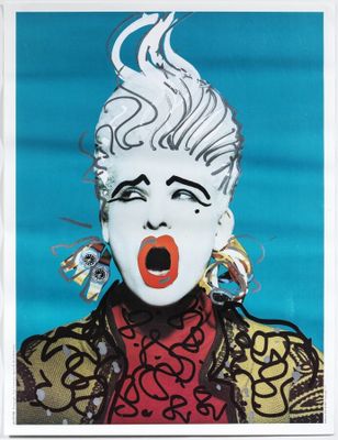 a painting of a woman with a surprised look on her face