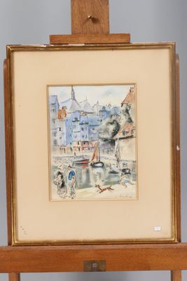 une image représentant un tableau posé sur un chevalet, sur lequel est posé un autre tableau