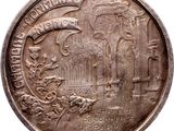 an old coin with a picture of a man and a dog on it