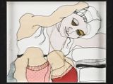 tableau représentant une femme en peignoir, la main posée sur la tête