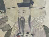 an old painting of a man with a hat and a long beard