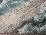 a picture of a picture of a painting of a dirt road