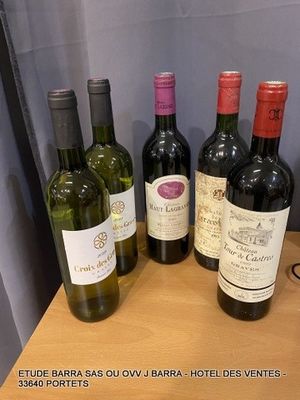5 Bouteilles dont 2 Bouteilles CROIX DES GRAVES 2022 Blanc s…