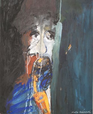 Nicolas GASIOROWSKI,, Dieu est un fumeur de pipe, Gouache su…