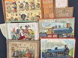 a lot of puzzles and books on the table