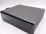 an image of a close up of a black box on a white surface
