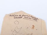 a piece of paper with a drawing of a man on it