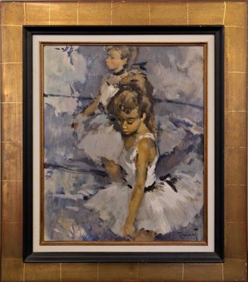 painting of a woman in a tutu and a child in a ballerina tutu