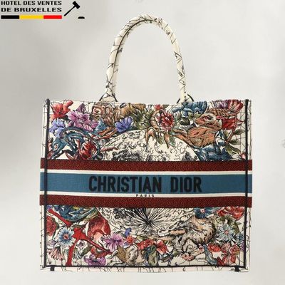 Sac fourre-tout en toile à imprimé floral Christian Dior