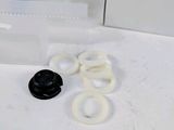 a lot of different types of rubber rings on the table
