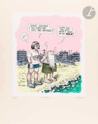 an image of a cartoon of a man and a woman on the beach