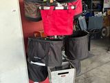 an image of a garage with a lot of things hanging on the wall