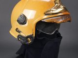 a close up of a helmet on a mannequin head