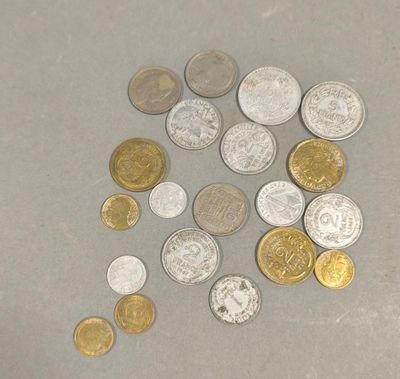 Lot de pièces Etat Français, années 1939-1945.