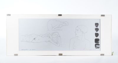 École du XXème siècle. "Interprétation de Klimt" Crayon sur …