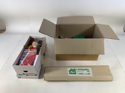 a cardboard box that has a bunch of items inside of it