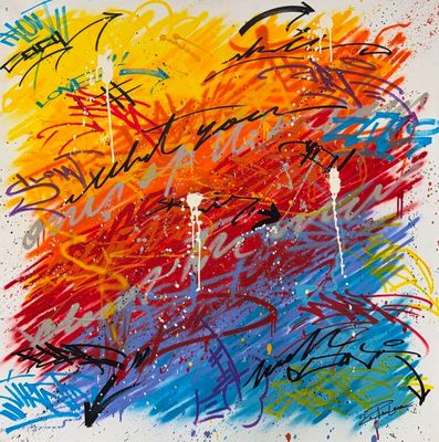une image représentant un tableau recouvert d'une épaisse couche de peinture