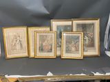 a table with a bunch of pictures on top of it