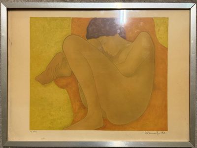 l'image d'un tableau représentant une femme nue assise sur une chaise
