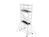 a white tower with a ladder on top of it on a white background