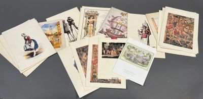a lot of cards on the table with pictures on them