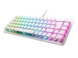 un clavier d'ordinateur orné d'un motif coloré