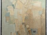 an image of a painting of a cityscape in a frame on a wall