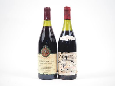 deux bouteilles de vin posées l'une à côté de l'autre sur une surface blanche