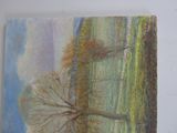 a picture of a painting of a tree in a field