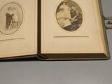 two old photos of a woman and a man in a book