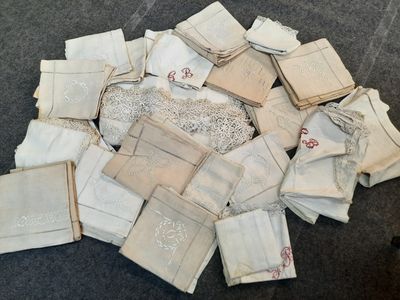Boîte Ancienne à Chiffre 15 - Coton Brodé - Pour Marquer Le Linge - France