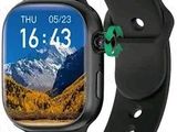 une image d'une Apple Watch noire avec le logo Apple à l'écran