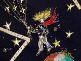 an image of a painting of a woman flying through the sky