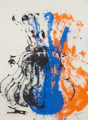 une image représentant un tableau représentant un vase recouvert d'éclaboussures de peinture