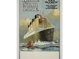 une vieille affiche représentant un paquebot « White Star Line » en pleine mer