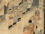 a picture of a painting of a group of people on the street