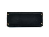 a black leather wallet on a white background