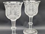 paire de verres à pied en cristal taillé