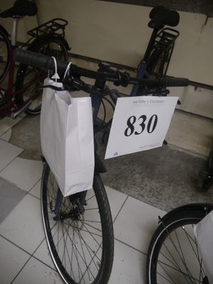 un vélo avec un sac fixé à l'arrière